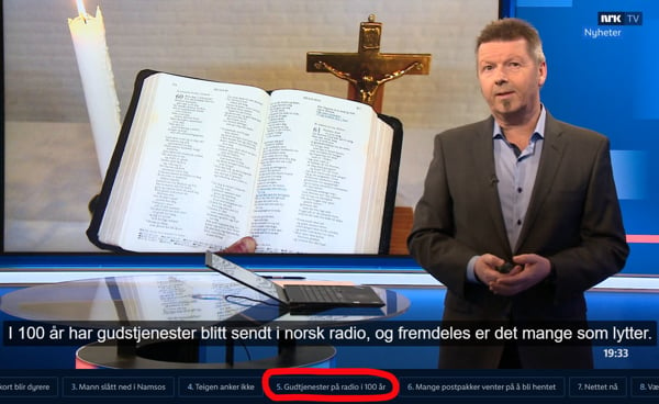 Jubileum for radiogudstjenesten - fra NRK-midtnytt