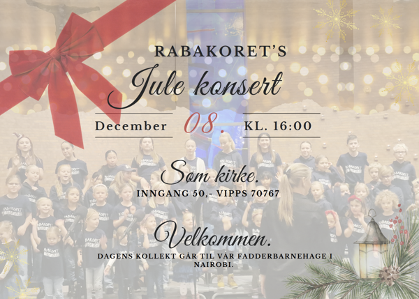 Plakat: Julekonsert med Rabakoret 8. desember