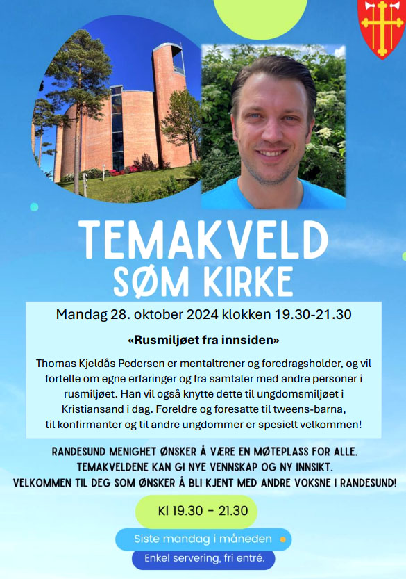 Plakat TEMAKVELD 28.10.24: Thomas KjeldåsPedersen: "Rusmijøet fra innsiden"