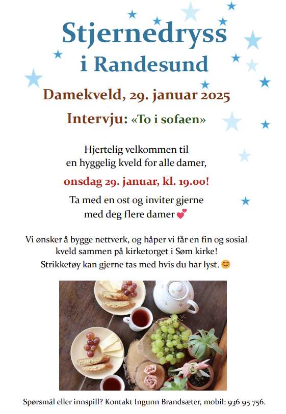 Plakat: Stjernedryss for damer onsdag 29.1. kl. 19