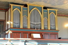 Orgeletpå Geitastrand som ble bygd til Børsa kirke i 1905.