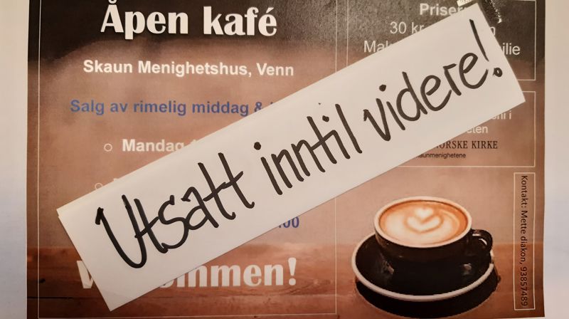 Åpen kafé på Venn 16. november utsettes!