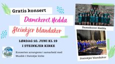 Konsert i Steinkjer kirke 10. juni kl. 19:00