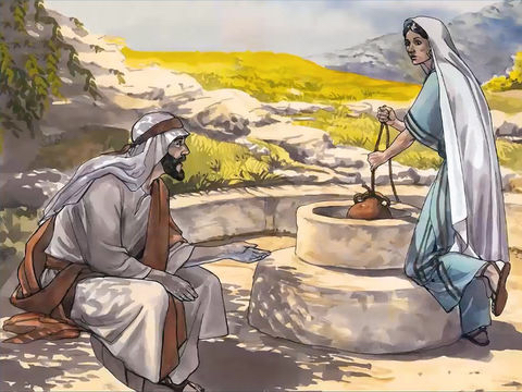 Jesus og kvinna ved brønnen.