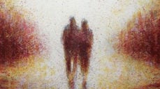 Medvandrer 2. Litografi av Helge Bøe