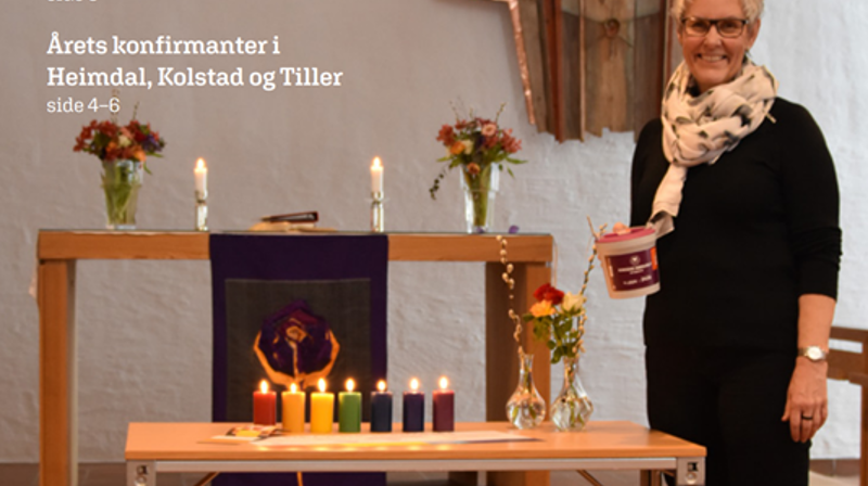 Bente Hjertenæs fra Kirkens Nødhjelp på besøk i Kolstad kirke