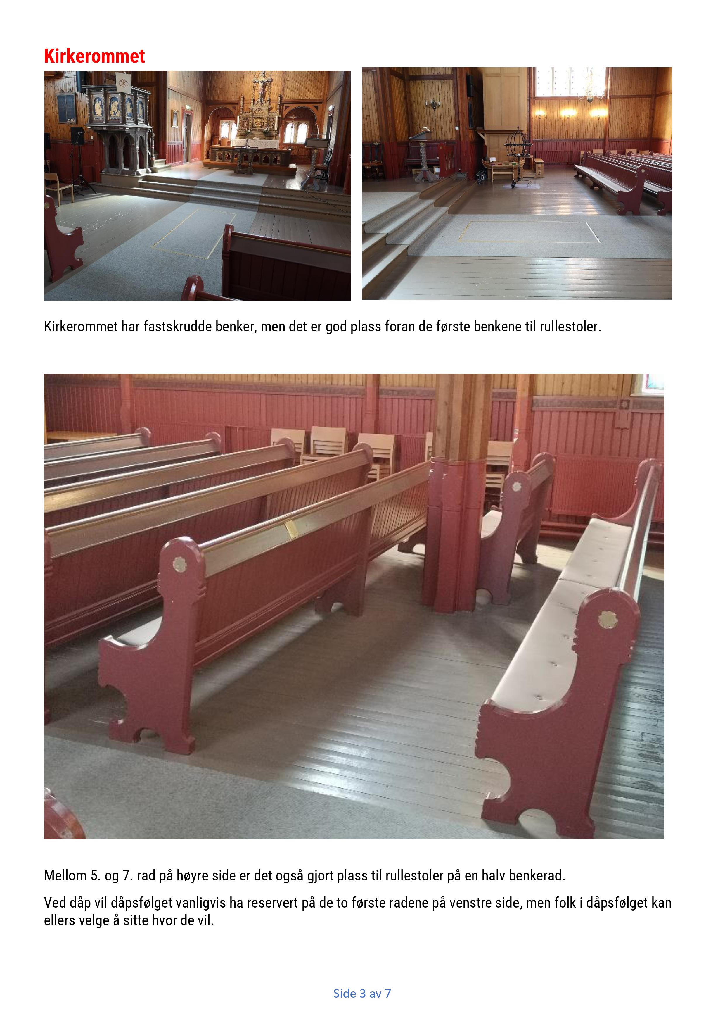 Tekst og bilder om tilgjengelighet i Strinda kirke