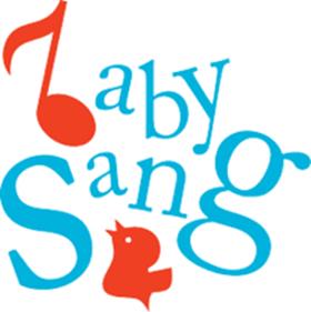 Logo Babysang  Noter og en liten fugl synger
