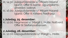 program jul og nyttår i Ulstein kyrkje