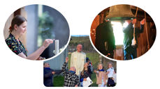 Foto: Kirketjener som tenner lys: Bo Mathisen Andre: Veslemøy Kvamme Kollasj: designsaskia.no