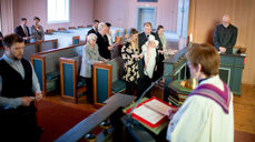 Bare faddere og familie kunne være til stede i Sofies dåp. (Foto: Bo Mathisen)