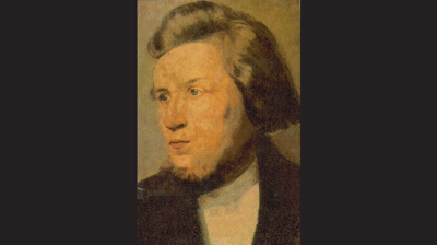 Det eneste kjente portrettet av Hans Nielsen Hauge, malt i København av ukjent kunstner ca. 1800. Hentet fra Wikimedia Commons.