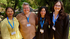 Fra venstre Susan Matroos (ELCSA), Kristine Sandmæl (Mellomkirkelig råd), Sally Azar (ELCJHL), Isabella Reimann Gnas (IECLB) (Foto: Den norske kirke)