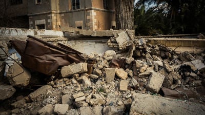 Illustrasjonsfoto frå bombing i Irak. (Foto: Hawkey/Kirkenes verdensråd)