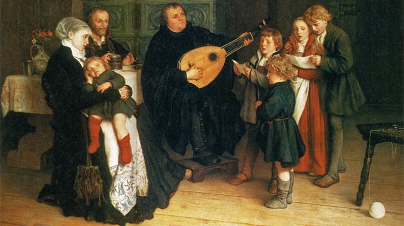 "Luther Making Music in the Circle of His Family". Maleri av Gustav Spangenberg (ca. 1875).