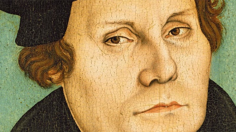 Portrett av Martin Luther, malt av Lucas Cranach, Lutherhaus Wittenberg.