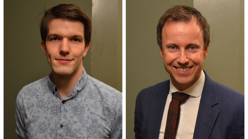 Gjenvalgt: Gard Sandaker-Nielsen (til høyre) og Marius Berge Eide skal også de neste to årene lede Oslo bispedømmeråd.
